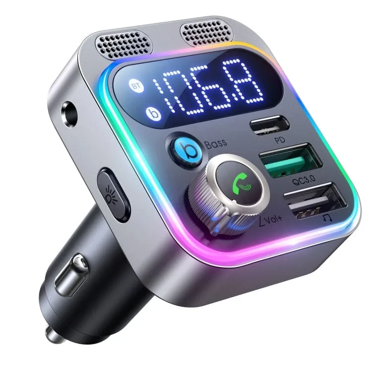 CL16 Bluetooth Wireless FM Transmitter, 48W PD/18W QC Charger, Lighter Socket