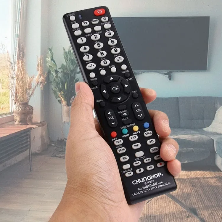 H907 Universal TV Remote Controller for HISENSE LED, LCD, HDTV, & 3DTV (No Setup Required)