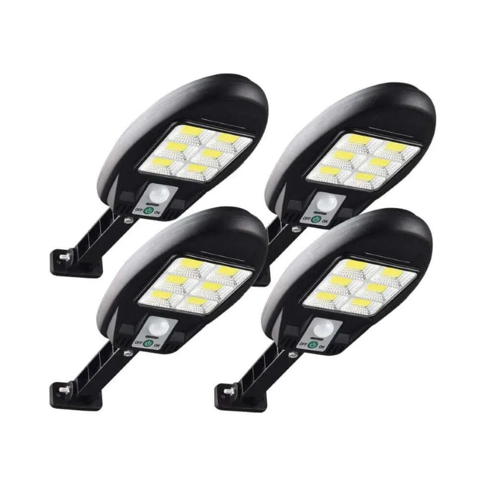 4 x 72 LED COB Solar Powered PIR Motion Sensor Security Wall Lights