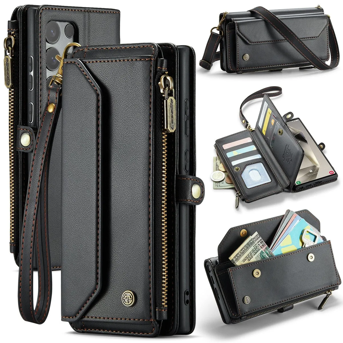 Samsung Galaxy S25 Ultra 5G CaseMe C36 Wallet, Multi-Card Slots, Cash Pocket, Zipped Wallet